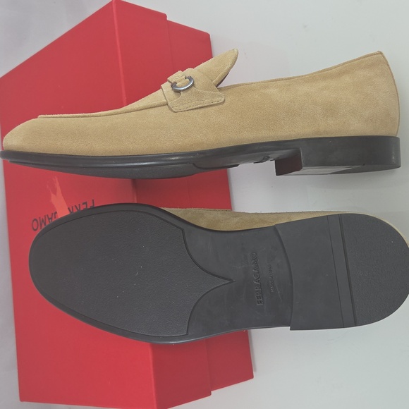 NWT $895 Salvatore Ferragamo Desio Suede Leather Moccasins Size 8.5 - Picture 11 of 16